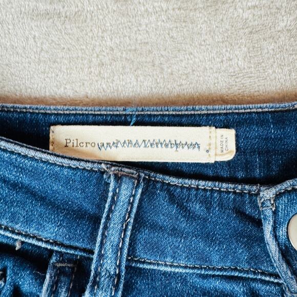 Pilcro and the Letterpress Jeans Womens 28 Dark Wash Blue Denim Mid Rise Skinny - Picture 3 of 13